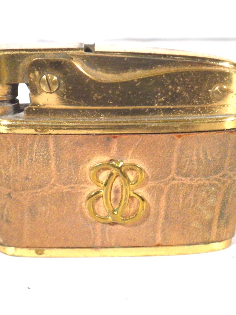 Vintage Mid-Century Buxton Leather-Covered Lighter